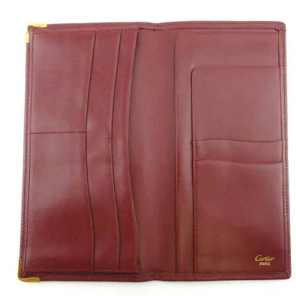 Cartier long pills masteline Bordeaux leather Authentic used